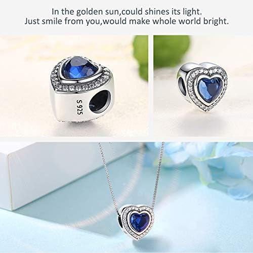 Miniatura 2 de Bolenvi - Dijes de plata de ley 925 "Heart of the Sea Titanic Blue" para pulseras y collares, el mejor regalo para ella, Metal