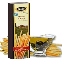 Alessi Imported Breadsticks, Thin Autentico Italian Crispy Bread Sticks, Low Fat Made with Extra Virgin Olive Oil Thin, 3 Ounce Pack of 12
