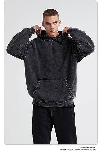 2 pack Mens Hoodies Oversized Vintage Couples Pullover Acid Wash Hoodie Heavyweight Fleece Vintages Sweatshirt3