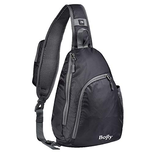 BOJLY Sac à Dos Bandoulière Sling pour Homme pour Femmes et Hommes Sac à Dos Militaire Sac de Sport Militaire Noir