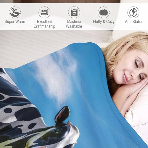 Couverture imprimée vache en flannel douce 100x130 cm - 4