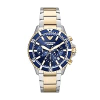 Emporio Armani Men's Two-Tone Stainless Steel World Explorer Analogue Watch, 43mm