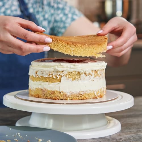 Tortenplatte, Drehbarer Tortenständer, Kuchen Drehteller Dekorations Kits, Cake Decorating Turntable mit Kuchenschabern, Tortenspachtel Glätter, Spritzbeuteln Spritzspitzen, Tortenzubehörset