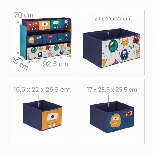 Chambre d'enfant ordonnée grâce à la commode à jouets 9 boîtes