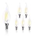 Produktbild ELINKUME E14 LED Kerzenbirnen LED Filament 6W Lampe Warmweiß 3000K Klar Glas 600Lumen 6er Pack