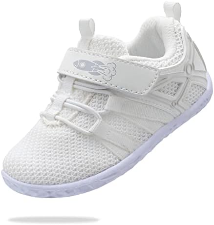 Scurtain Toddler Girls Shoes Toddler Boys White Walking Running Shoes Barefoot Non Slip Mesh Tennis Toddler Sneakers Size 5