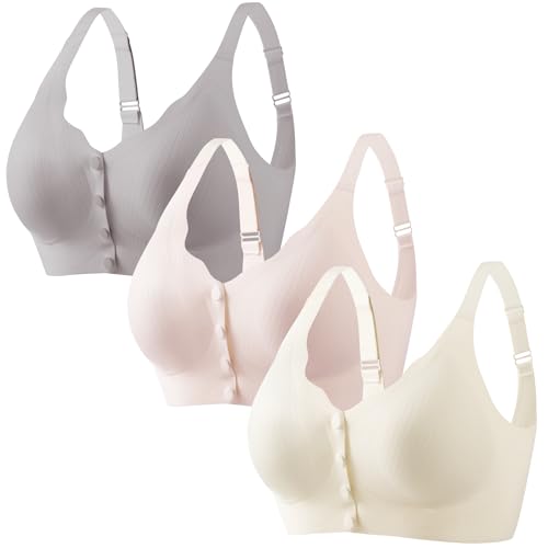 Image of Gailife Jelly Front Closure Bras for Women Wireless Comfort Seamless Bra