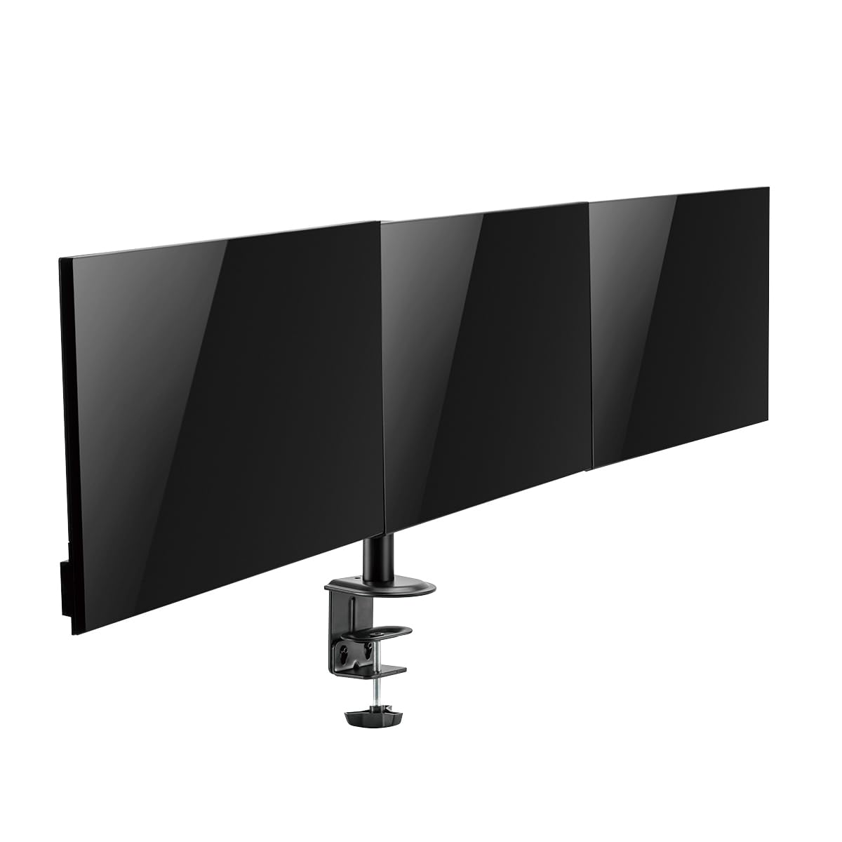 Supporto per monitor in alluminio per 3 monitor (17-27"), lunghezza braccio: 658 mm ciascuno