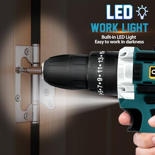 Household Hand-Held Bohrschrauber Set 21V: Akkubohrer mit 2 Akkus 2000mAh,45Nm Max Drill Set 25+3 Paar, 24 Stück Bohrer Akkuschrauber, 2 Geschwindigkeiten, Led-Licht für DIY Projekte(Bohrmaschinen) – Bild 6