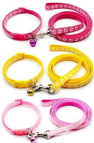 Süßes Halsband Für Kleine Hunde & Katzen - Pfotenabdruck-Design Mit Glöckchen, Verstellbar 19-32 Cm, In 19 Farben