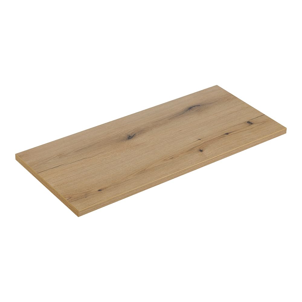 Lomadox Lavabo doppio da bagno, 140 cm, con 2 lavabo, cashmere e quercia, frontale scanalato