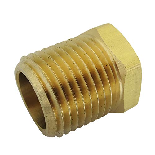 Image of 1 /8 inch NPT Male Plug, Brass Hex Head Pipe Fitting, 2pcs