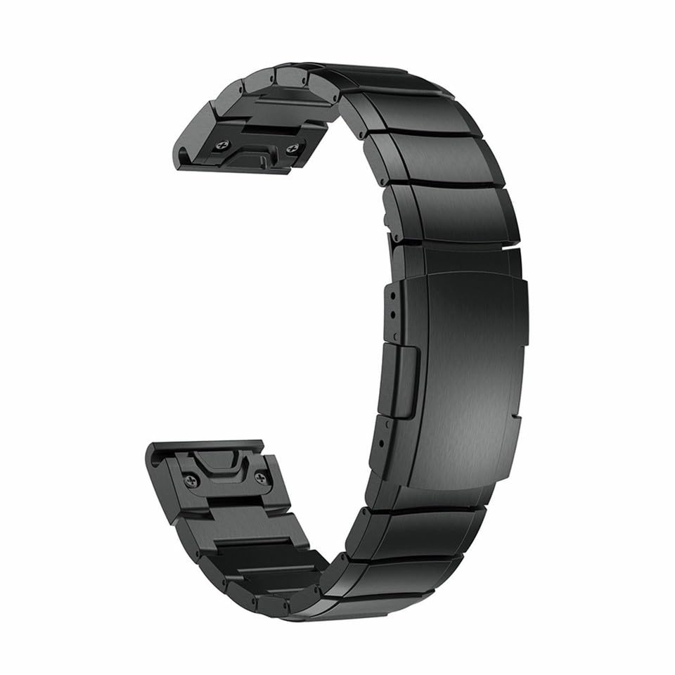 Boîtier de bracelet de montre en métal noir 22 mm pour Fenix 5