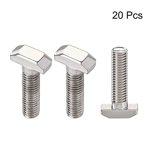 Image of uxcell M8x30mm T-Slot Drop-in Stud Sliding Bolt Screw Carbon Steel for 40 Series Aluminum Profile 20pcs