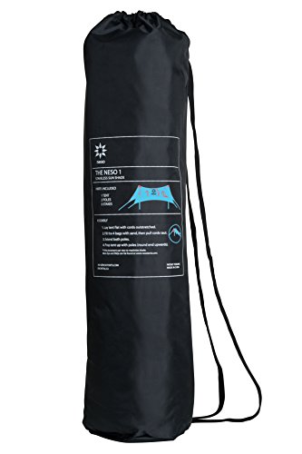 Neso Portable Beach Tent Sun Shelter with Sand Anchor - Lightweight Beach Shade Canopy - Easy Setup for Family Outings - Patented Reinforced Corners - UPF 50+ Sun Protection - 7 x 7ft - Flamingos
