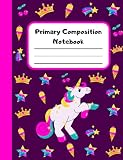 Unicorn Primary Composition Notebook: Half Page Ruled Primary Writing Journal for Kids Grades K-2
