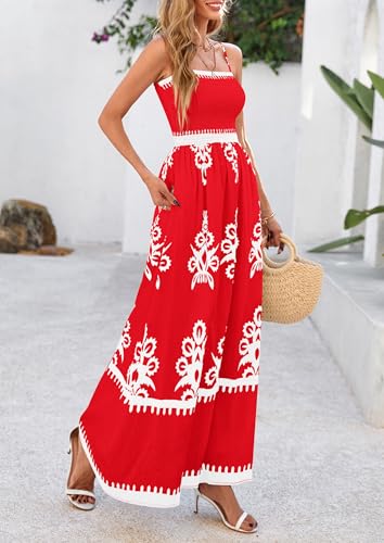 Image of PRETTYGARDEN Women's Summer Boho Maxi Dress Floral Sundresses