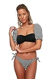 TRENDYOL Bikini-Hose - Schwarz - Kariert