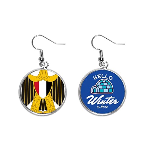 Pendientes de Egipto con emblema nacional en forma de gota invernal