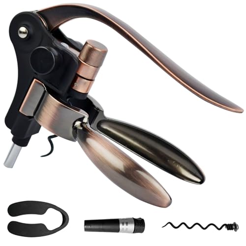 Wine Opener Extra Spiral-Rabbit Style Corkscrew Lever Corkscrew with Foil Cutter-Wine Stopper Extra Spiral Beer Cap Remover Used in Kitchen Restaurant Bars