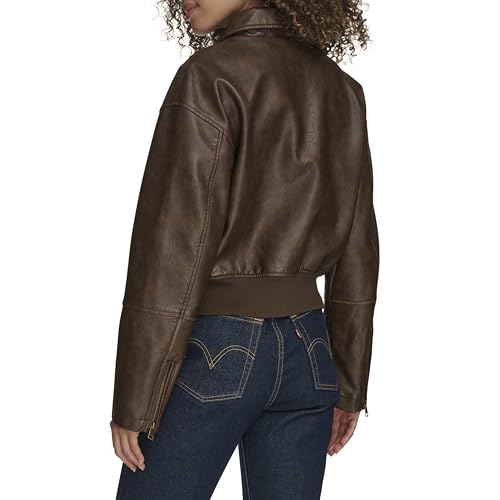Levi's Women's Faux Leather Bomber with Laydown Collar4
