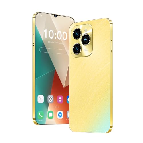 Fine Life Pro Telefono Android, schermo da 6,3 pollici, smartphone 4G FDD-LTE, doppia fotocamera, 2GRAM, 16GROM, espandibile 128 GB, doppia SIM per principianti (3, oro)