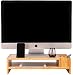 2-Tier Bamboo Monitor Stand | Wood Computer Monitor Riser | Wooden Desk Organizers | Laptop Shelf with Adjustable Storage Accessories | Olive Oak Concepts