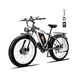【Powerful Dual Motors】: The single motor 48V of this adult electric bicycle can reach a peak power of 2000W, and the dual motors can reach an amazing 4000W peak power, which can provide unparalleled power and traction on various terrains, and easily ...