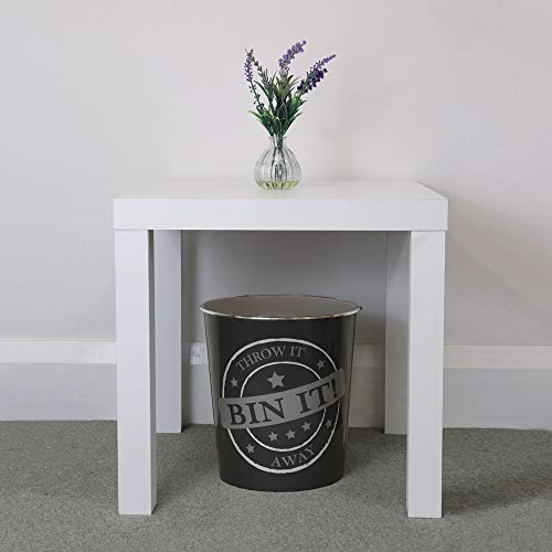 JVL Small Bin It Waste Paper Bin, 24.5 cm x 26.5 cm, Dark Grey - Image 3