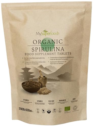 Image of Spirulina Tablets | 5000mg per Serving | 2000 Tablets | Organic | Immune Support Booster | MySuperfoods