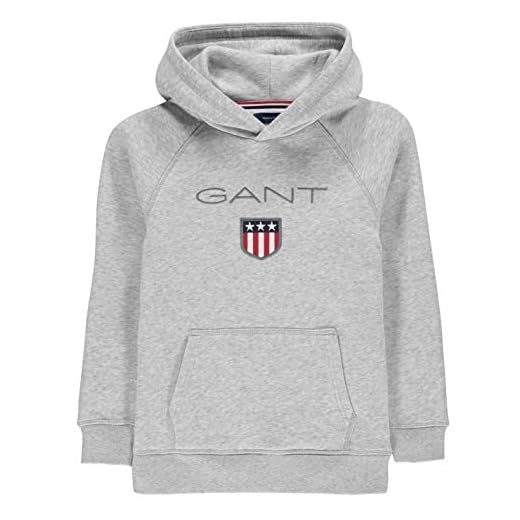 GANT Pojke Tb. Gant Shield Logo Sweat Hoodie Tröja, Grå, 146/152 cm