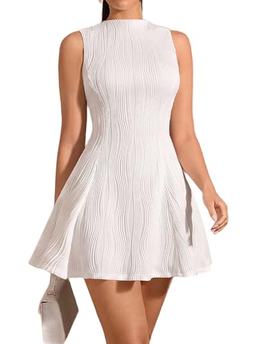 BEAUDRM Womens Plus Size Summer Wedding Guest Dress Mini Cocktail Dress Prom Birthday Graduation Brunch Date Night Outfits White 4X-Large Plus