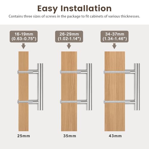 NIZADO 6 Pack 7 9/16 Inch Cabinet Pulls,Stainless Steel Kitchen Cabinet Handles,Bathroom Bedroom Dresser Handles by NIZADO - Used condition - Image 6