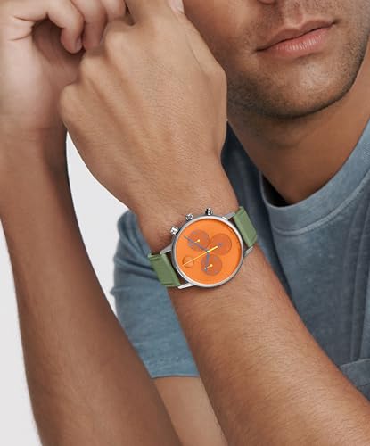 Movado Face Men's Watch - Swiss Quartz Chronograph Movement, Leather Strap - 3 ATM Water Resistance - Luxury Fashion Timepiece for Him - 43mm4