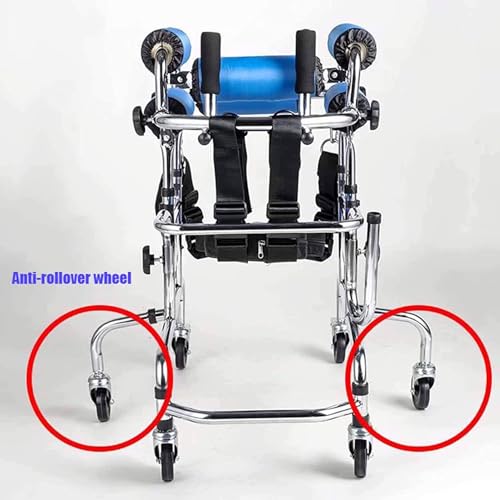 Andador pediátrico de 6 ruedas para niños con parálisis cerebral, altura y ancho ajustables, soporta hasta 140 kg