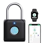 Anweller Gym Locker Padlocks Fingerprint Smart Padlock Bluetooth AAP Control,USB Rechargeable Biometric Padlock for Gym Locker,School,Locker,Toolbox,Luggage(Black)