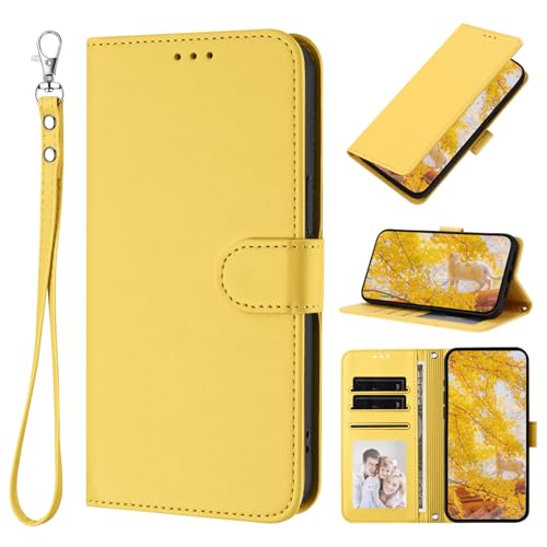 XINQCASE per iPhone SE 2020 / SE 2022/8 / 7, Custodia a Portafoglio in Pelle PU [Tracolla Staccabile], Flip Libro Custodia Cover per iPhone SE 2020 / SE 2022/8 / 7, Giallo
