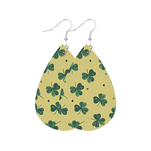 p[tsAX Handmade leather earringsthe LeathePure color, generousdaily wearingfemale S[hNXsAX (B, One Size)