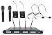 Rockville RWM-4Z Quad Wireless UHF Handheld/Headset Microphone System 20 Channel