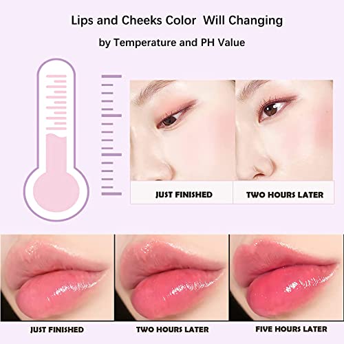 Color Changing Blush, Blush Rouge Color Changing Blusher, Moisturizing Color Changing Clear Blush Lip Gloss, 2-In-1 Cheek And Lip Cream Rouge For Cheek And Lip #TOP2
