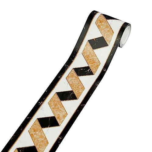 Zdprkqzvz Pegatinas de zócalo con patrón 3D extraíble para borde de pared, borde de cintura autoadhesivo, borde de papel tapiz