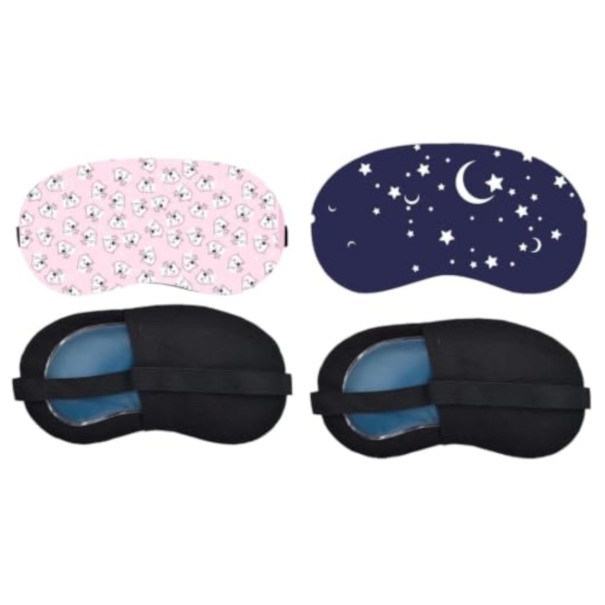 Pink Mini Unicorn Moon & Stars Sleeping Mask Combo, Reusable