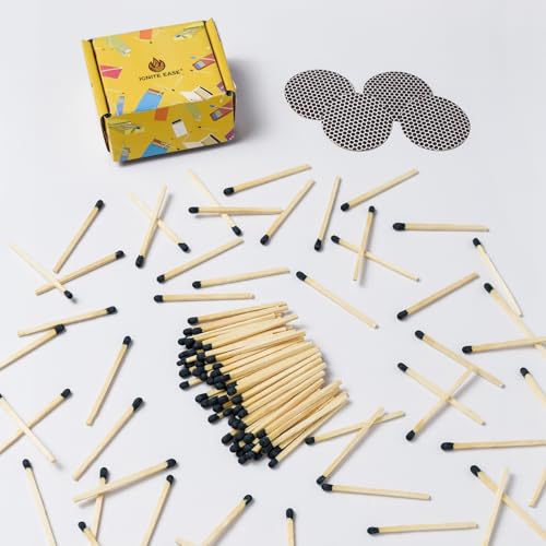 IGNITE EASE 2 Inch Black Matches Bulk 100 Count with