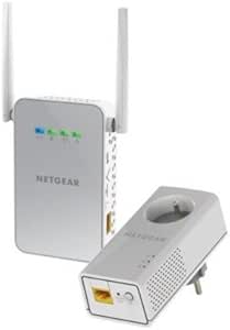 NETGEAR PLPW1000-100FRS Pack de 2 CPL 1000 Mbps dernière génération - 1 CPL Filaire avec prise Filtrée + 1 CPL Wifi
