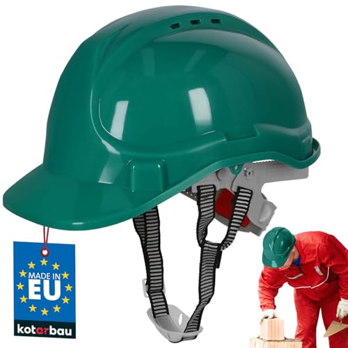 KOTARBAU® Casco de Protección Ajustable, Casco de Seguridad Verde para Construcción y Obra