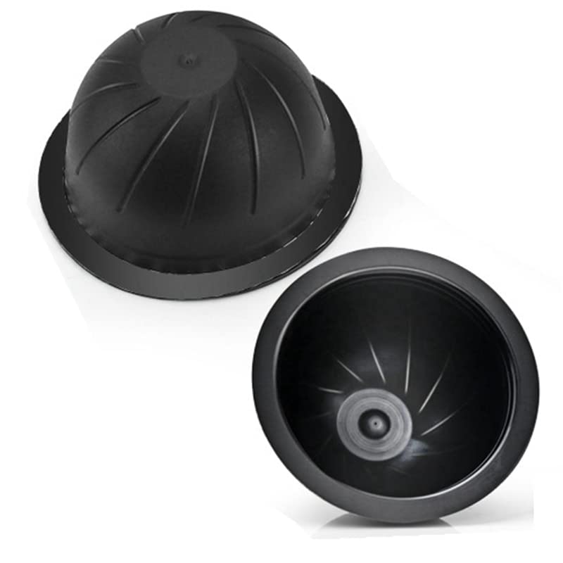 Cápsula de Taza de Filtro de café Recargable desechable para Taza de cápsula de café Nespresso Vertuo Especialmente diseñada (Color : Black Silver)
