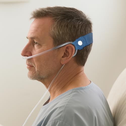 Nasal Cannula Strap Ear Savers, Ear Protectors for Oxygen Tubing, Cannula Headband Strap, Secure Fit to Prevent Ear Soreness (Blue)