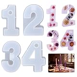 Joxessaien Adventszahlen 1-4 Gießform, Silikonform Kerzenhalter Gießform Adventskalender, Silikonformen Adventszahlen, DIY Silikonform für Dekorieren Ihres Esstisches, Wohnzimmers