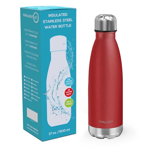 Image of CHILLOUT LIFE 17oz Insulated Stainless Steel Water Bottle, Leak Proof