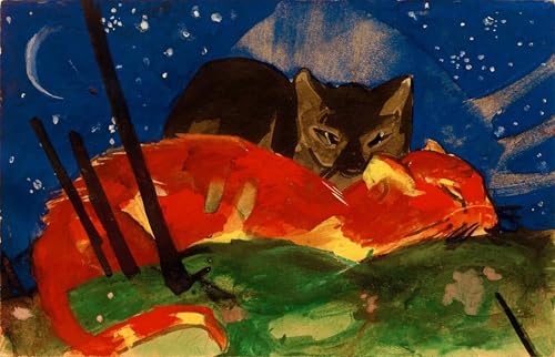 Impression sur toile de deux chats pour moderniser la décoration de votre salon en 60x90cm